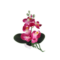 Kuber Industries Artificial Plants for Home Décor|Natural Looking Indoor Fake Plants with Pot|Artificial Flowers for Decoration-Pack of 2(Pink)
