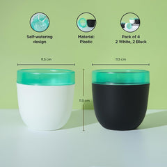 Kuber Industries Flower Pot | Flower Planter Pots for Indoor | Flower Pots for Outdoor | Pot for Garden & Balcony Flowering | Self Watering Flower Pot | GHBIB4..| Pack of 12 | Multi