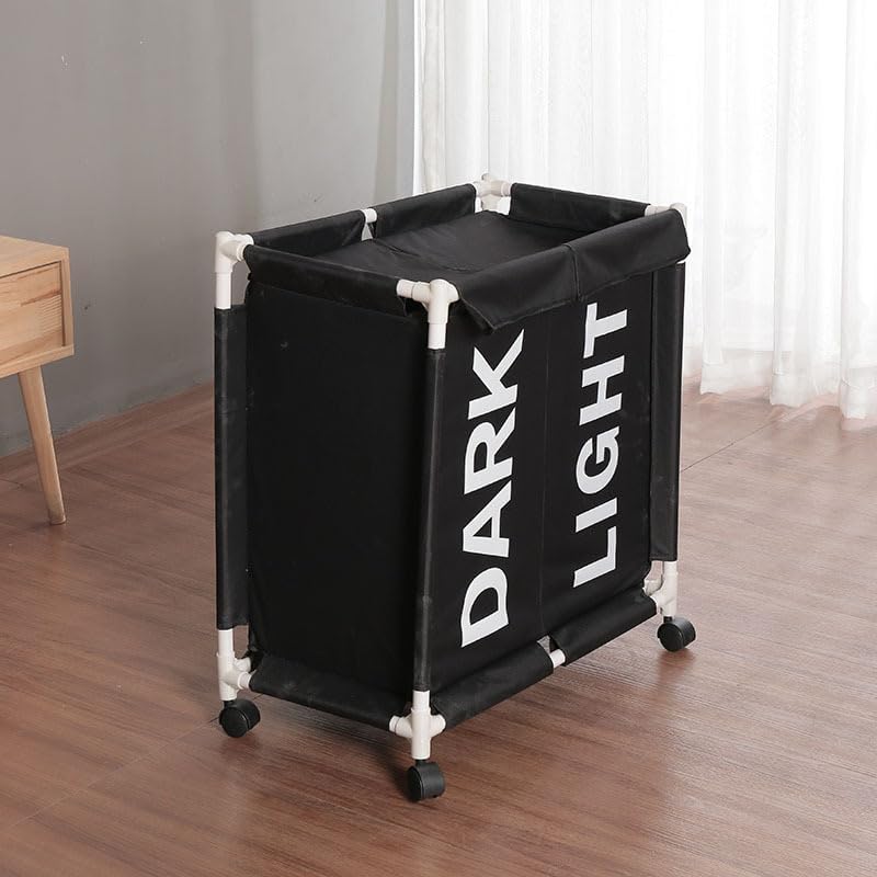Kuber Industries Laundry Basket For Clothes|Foldable Laundry Hamper|Basket For Toys, Dirty clothes, Storage "60 LTR"-Pack of 3 (Black)
