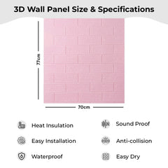 Kuber Industries Foam Brick Pattern 3D Wallpaper for Walls|Soft PE Foam| Easy to Peel, Stick & Remove DIY Wallpaper|Suitable on All Walls|Set of 2 Sheets, 70 cm X 77 cm (Pack of 2)