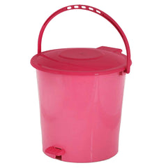 Kuber Industries 2 Pieces Ultra Plastic Garbage Waste Pedal Dustbin for Home, Office with Handle, 5 Liters (Pink & Green)-KUBMART3048