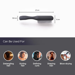 Kuber Industries Hair Brush | Bristles Brush | Hair Brush with Paddle | Brush for Curly wavy Hairs | Suitable For All Hair Types | Hair Brush Styling Hair | 2 Piece | C19BLK | Black