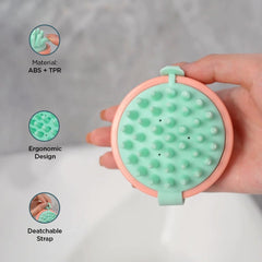 Kuber Industries Hair Massager Brush | Soft Silicone Bristles | Shampoo Brush for Hair Washing | Scalp Massager | Massager Brush For Dandruff | 4 Piece | Pack of 2 | XJPNKU | Pink