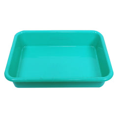 Kuber Industries Storage Tray|Versatile Plastic Storage Organizer|Rectangular Tray for Kitchen Storage|Storage Tray for office|Exel Tray 555|Pack of 3 (Green)