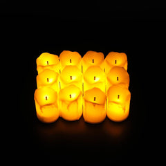 Kuber Industries Pack of 4 LED Candles for Home Decoration |Battey Operated |Flameless Yellow Light |Diwali Lights for Home Decoration, Along with Other Festivities & Parties|B0-051703A|Set of 12