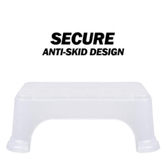 Heart Home Bathroom Stool | Bathroom Plain Square Stool | Plastic Stool For Bathroom | Stool for Kitchen | Bathroom Patla | Support Stool for Bathroom | P6 | Transparent