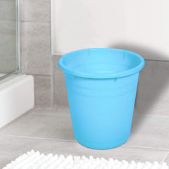 Kuber Industries Plastic Dustbin|Portable Garbage Basket & Round Trash Can for Home,Kitchen,Office,College,7 Ltr,Pack of 3 (Sky Blue)