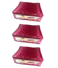 Kuber Industries 10 Piece Rexine Wardrobe Organiser, Maroon (KI3654),Standard