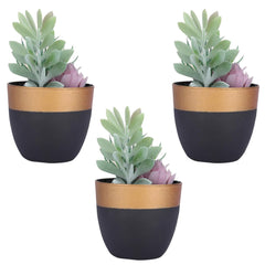 Kuber Industries Artificial Plants for Home D?cor|Natural Looking Indoor Fake Plants with Pot|Artificial Flowers for Decoration-Pack of 3 (Green)