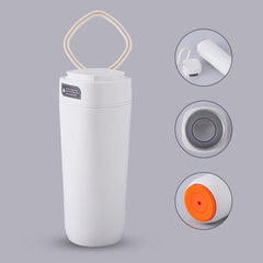 Kuber Industries Pack of 4 Anti-Fall Insulated Coffee Tumbler with Suction Bottom | Leak-Proof Stainless Steel Tumbler | Coffee Tumbler with Lid and Handle | 480 ML | White