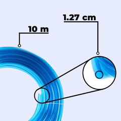 Kuber Industries Basic PVC Water Pipe 10 Meter | Multi-Utility Water Pipe for Garden, Car Cleaning & Pet Cleaning | Durable, Light Weight, & Flexible Hose Pipe for Gardening | Blue | (Pack Of 1)