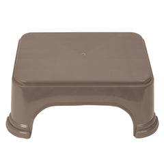 Heart Home Bathroom Stool | Bathroom Plain Square Stool | Plastic Stool For Bathroom | Stool for Kitchen | Bathroom Patla | Support Stool for Bathroom | P6 | Brown