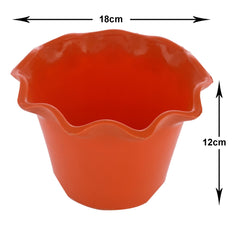 Kuber Industries Blossom Flower Pot|Durable Plastic Flower Pots|Planters for Home D cor|Garden|Living Room|Balcony|Pack of 2 (Orange & Yellow)