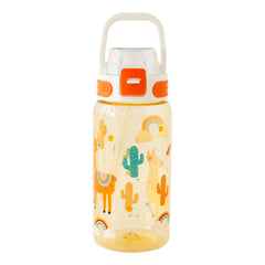 Kuber Industries Pack of 4 Kids Water Bottle With Straw |Sipper Water Bottle For Kids Boys Girls| Water Bottle with Locking Flip Lid | 650 ml | White | SYZ-7782A