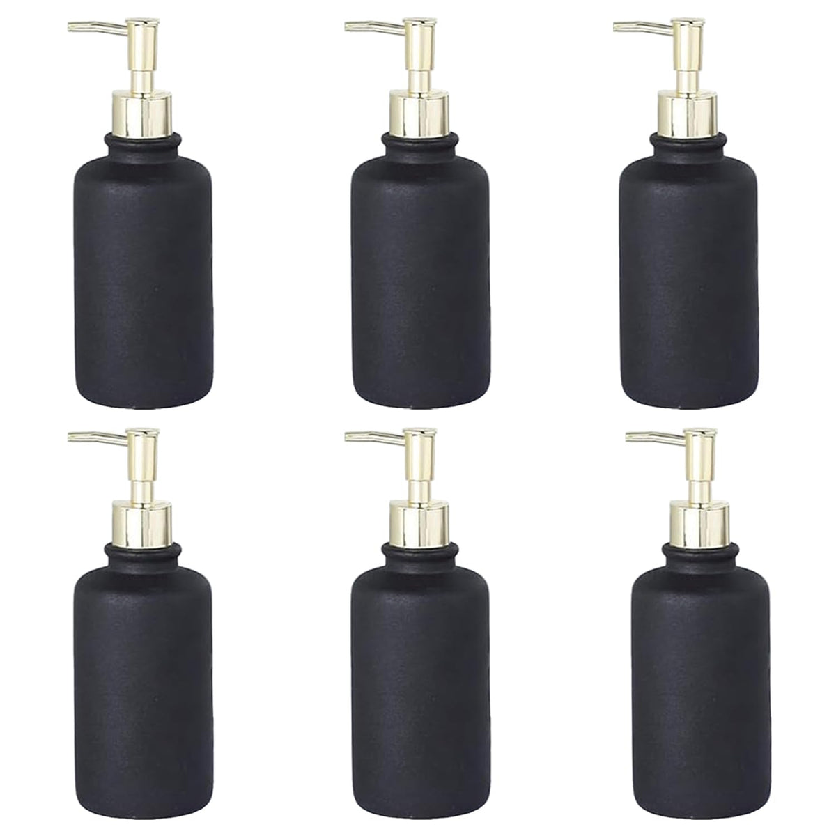 Kuber Industries Liquid Soap Dispenser | Handwash Soap Dispenser | Soap Dispenser for Wash Basin | Shampoo Dispenser Bottle | Bathroom Dispenser Bottle | Pack of 6 | JY00231BK | 400 ml | Black