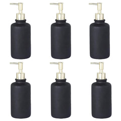 Kuber Industries Liquid Soap Dispenser | Handwash Soap Dispenser | Soap Dispenser for Wash Basin | Shampoo Dispenser Bottle | Bathroom Dispenser Bottle | Pack of 6 | JY00231BK | 400 ml | Black