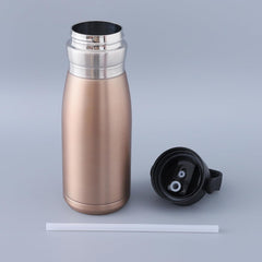 Kuber Industries Pack of 3 Vacuum Insulated Water Bottle | Stainless Steel Sipper Bottle with Handle | Hot & Cold Water Bottle | Leakproof, BPA Free, Rustproof | 780 ML | Gold