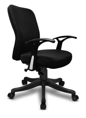 Heart Home Ergonomic Revolving Office Chairs for Work from Home | Comes with Manual Height Adjustable & Armrest Support | Comfy Study Chair for Students with Wheels | Black