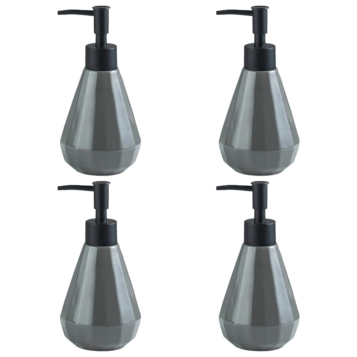 Kuber Industries Liquid Soap Dispenser | Handwash Soap Dispenser | Soap Dispenser for Wash Basin | Shampoo Dispenser Bottle | Bathroom Dispenser Bottle | Pack of 4 | 250 ml | Gray