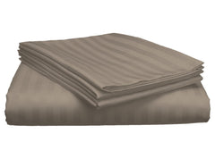 Heart Home Lining Design Cotton Double Bedsheet with 2 Pillow Covers, 90"x100" (Brown)-50HH01935
