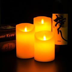 Kuber Industries Pack of 4 LED Candles for Home Decoration|Battey Operated|Flameless Yellow Light|Diwali Lights for Home Decoration,Along with Other Festivities & Parties|Set of 3|B0-005F|White