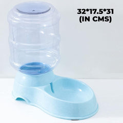 Kuber Industries Dog Food Bowl|Drinking Fountain Cat & Dog Bowl|Reusable,Durable|Bowl with Refillable Water Bottle|Stylish Dog Accessories for Indoor & Outdoor Use|LS147BL|3500ML|Blue (Pack of 6)