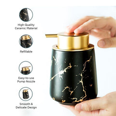 Homestic Liquid Soap Dispenser | Handwash Soap Dispenser | Soap Dispenser for Wash Basin | Shampoo Dispenser Bottle | Bathroom Dispenser Bottle | ZX010BK | 400 ml | Black