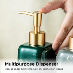 Kuber Industries Liquid Soap Dispenser | Handwash Soap Dispenser | Soap Dispenser for Wash Basin | Shampoo Dispenser Bottle | Bathroom Dispenser Bottle | Pack of 4 | 300 ml | Green