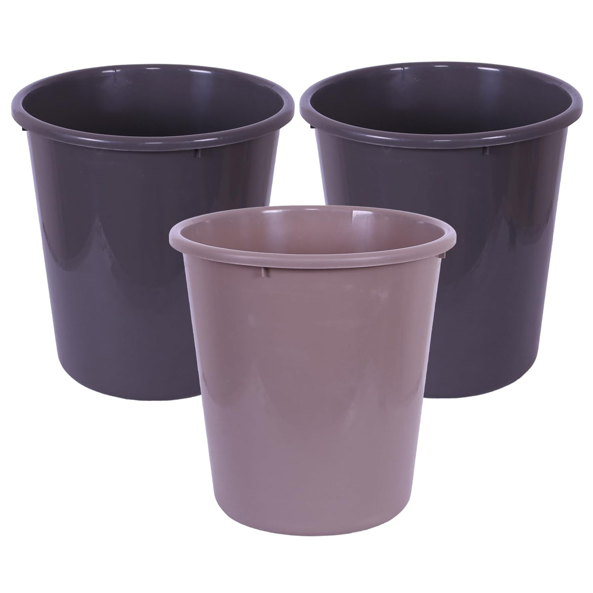 Heart Home Dustbin | Open Dustbin | Plastic Garbage Dustbin | Dustbin For Kitchen | Dustbin For Bathroom | Office Dustbin | Plain Sada Dustbin | 10 LTR | Pack of 3 | Multi