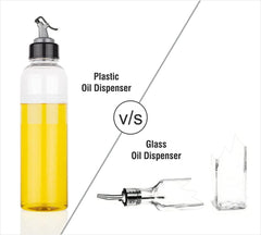 Kuber Industries Cooking Oil Dispenser|Plastic Drop Oil Bottle Dispenser for Kitchen|Unbreakable Oil Bottle with Trigger,1000 ML,(Transparent)