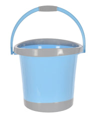 Kuber Industries Bucket Set for Bathroom|Unbreakable Plastic Bucket|Pocha Bucket Capicity 18 litre|Pack of 2 (Grey & Blue)
