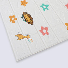 Kuber Industries Foam Brick Pattern 3D Wallpaper for Walls|Soft PE Foam|Easy to Peel, Stick & Remove DIY Wallpaper|Suitable on All Walls|Set of 5 Sheets,70 cm X 70 cm (Pack of 1)