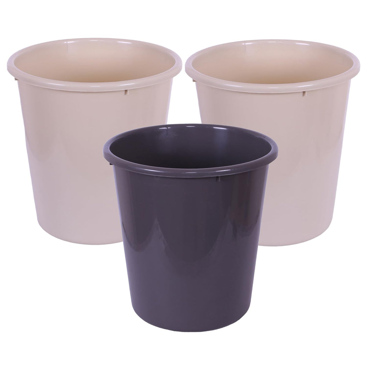Heart Home Dustbin | Open Dustbin | Plastic Garbage Dustbin | Dustbin For Kitchen | Dustbin For Bathroom | Office Dustbin | Plain Sada Dustbin | 7 LTR | 066 | Pack of 3 | Multi