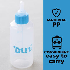 Homestic Pack of 6 Pet Feeding Bottle for Puppies,Kittens,Rabbits & Other Newborns|Nursing Bottle for Pets|Squeeze Liquid Feed Bottle|Bottle,Milk Brush,Pacifier Replacement|LS144BL|60 ML|Blue