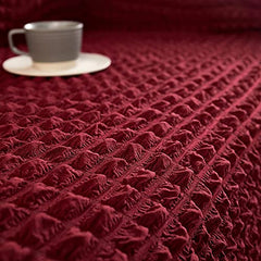 Kuber Industries Pack of 2 Sofa Cover | Single Seater Sofa Cover | Sofa Chair Cover | Couch Cover for Hall | Universal Sofa Slipcover | Elastic Spandex Sofa Cover for Living Room | OSSC006 | Wine Red