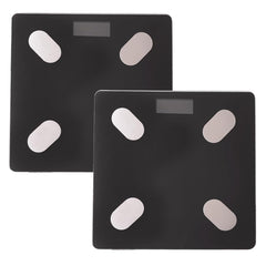 Kuber Industries Weighing Scale armoured glass|Weight Machine For Body Weight|Capicity "180" KG-Pack of 2 (Black)