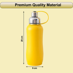 Kuber Industries Vacuum Insulated Water Bottle| Stainless Steel Sipper Water Bottle | Hot & Cold Water Bottle | Leakproof, BPA Free, Rustproof | 750 ML | Yellow