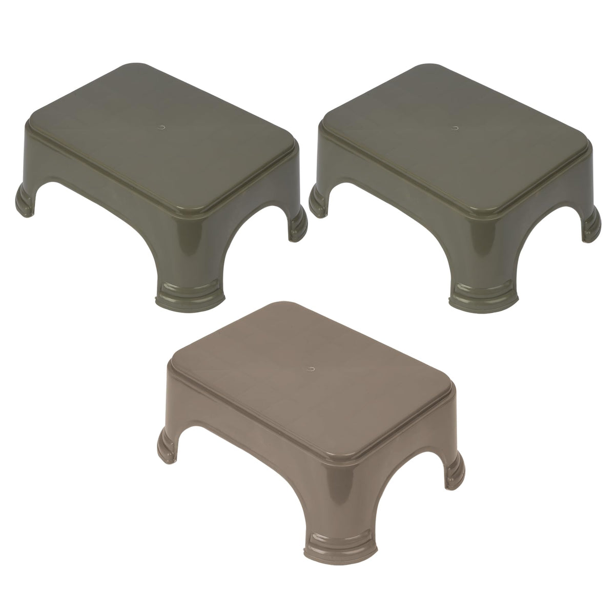 Heart Home Bathroom Stool | Bathroom Plain Square Stool | Plastic Stool For Bathroom | Stool for Kitchen | Bathroom Patla | Support Stool for Bathroom | P6 | Pack of 3 | Multi