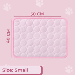 Kuber Industries Rectangular Dog & Cat Bed|Premium Cool Ice Silk with Polyester With Bottom Mesh|Multi-Utility Self-Cooling Pad For Dog & Cat|Light-weight & Durable Dog Bed|ZQCJ001P-S|Pink (Pack Of 6)