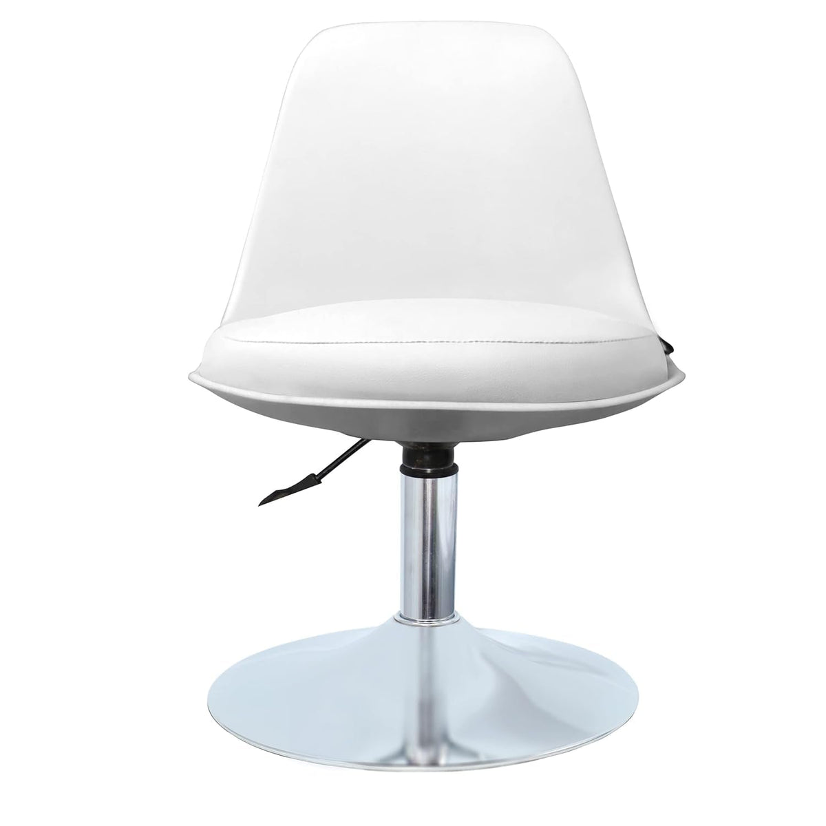 Kuber Industries Revolving Curvy Mini Bar Stool Chair for Kitchen with Leather Seat & 360 Swivel | 20 inch Height Adjustable Kiddle Food & Study Chair for Baby | Kids Counter Stools | White