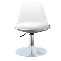 Kuber Industries Revolving Curvy Mini Bar Stool Chair for Kitchen with Leather Seat & 360 Swivel | 20 inch Height Adjustable Kiddle Food & Study Chair for Baby | Kids Counter Stools | White