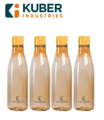 Kuber Industries BPA Free Plastic Water Bottles | Unbreakable, Leak Proof, 100% Food Grade Plastic | for Kids & Adults | Refrigerator Plastic Bottle Set of 4|Orange (Pack of 2)