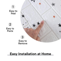 Kuber Industries Foam Brick Pattern 3D Wallpaper for Walls|Soft PE Foam| Easy to Peel, Stick & Remove DIY Wallpaper|Suitable on All Walls|Pack of 2 Sheets, 70 cm X 70 cm