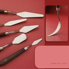 Kuber Industries Set of 5 Painting Knives For Oil Painting,Acrylic Painting, Color Mixing (Brown) (Pack Of 5)