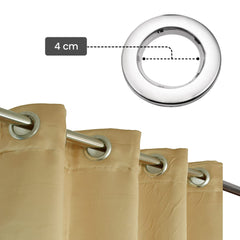 Kuber Industries Set of 2 100% Darkening Black Out Curtain I 7 Feet Door Curtain I Insulated Heavy Polyester Solid Curtain|Drapes with 8 Eyelet for Home & Office (Gold)