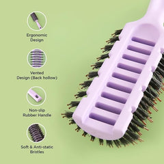 Kuber Industries Hair Brush | Flexible Bristles Brush | Hair Brush with Paddle | Quick Drying Hair Brush | Suitable For All Hair Types | Round Vented Hair Brush | Pack of 5 | C13-X-PURP | Purple