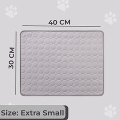 Kuber Industries Rectangular Dog & Cat Bed|Premium Cool Ice Silk Polyester With Bottom Mesh|MultiUtility Self-Cooling Pad For Dog & Cat|Light-weight & Durable Dog Bed|ZQCJ001DG-XS|Dark Grey(Pack Of 4)