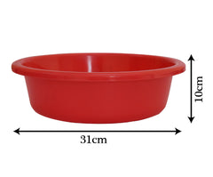 Heart Home Multiuses Plastic Knead Dough Basket/Basin Bowl For Home & Kitchen 6 Ltr- Pack of 2 (Yellow & Red) 52HH3840