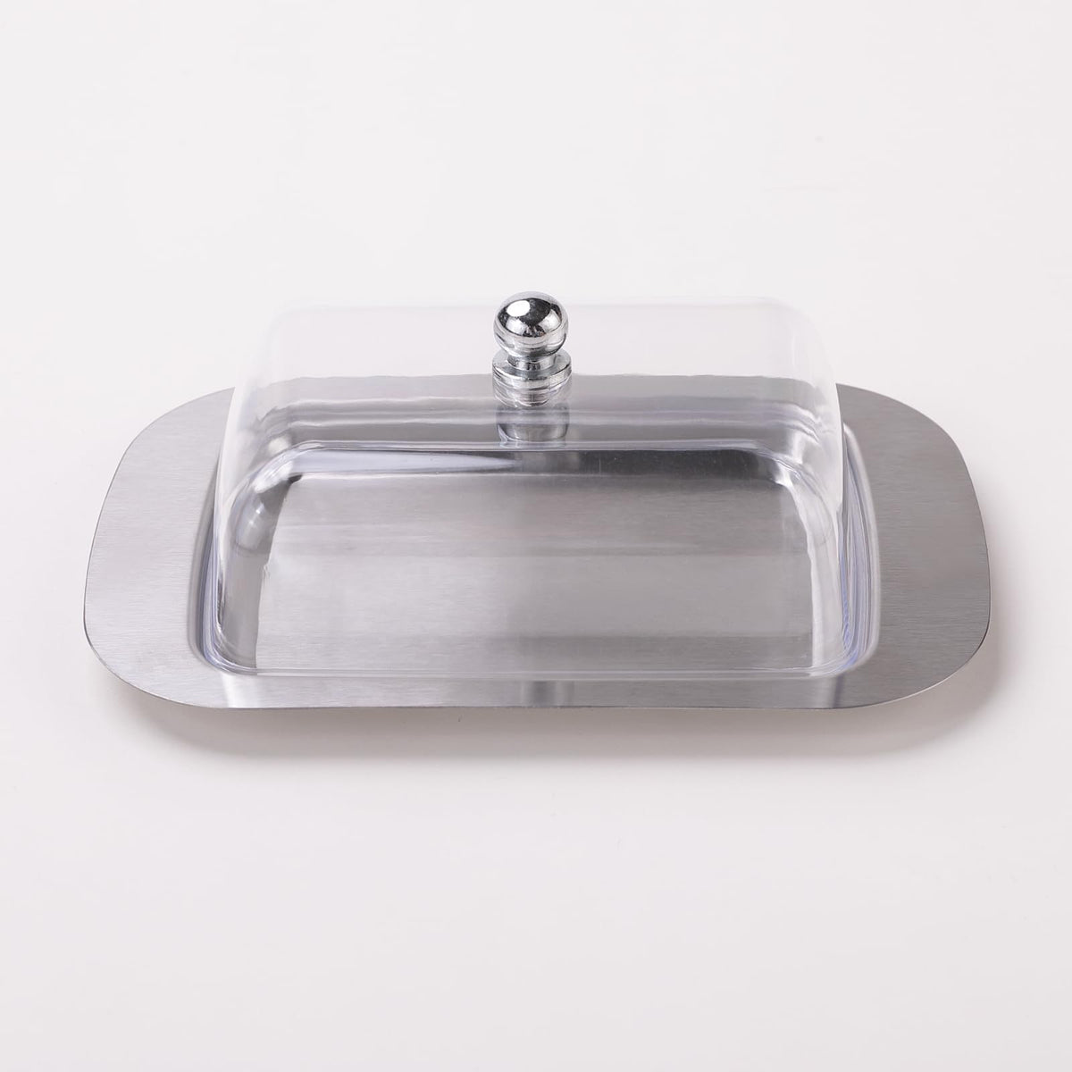Kuber Industries Pack of 4 Butter Box Container | Steel Butter Dish Box | Cheese Storage Keeper Tray | Butter Keeper Container | Butter Storage Container Tray | Butter Tray | 11008-D | Silver
