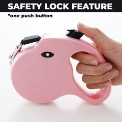 Kuber Industries Pack Of 6 Retractable Dog Leash|One Button Break With Safety Lock|Automatic & Non-Slip Handle|WINDOG-1092|Soft Padded Handle For Comfortable Grip|Pet Training & Walking Accessory|Pink